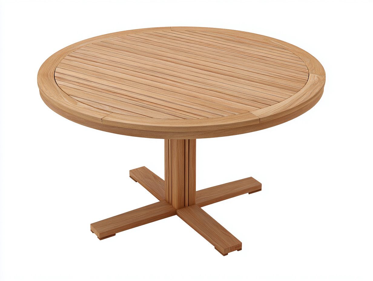 Tavolo da giardino rotondo in legno 120x120x75 cm - marrone - design classico-Cottagobay