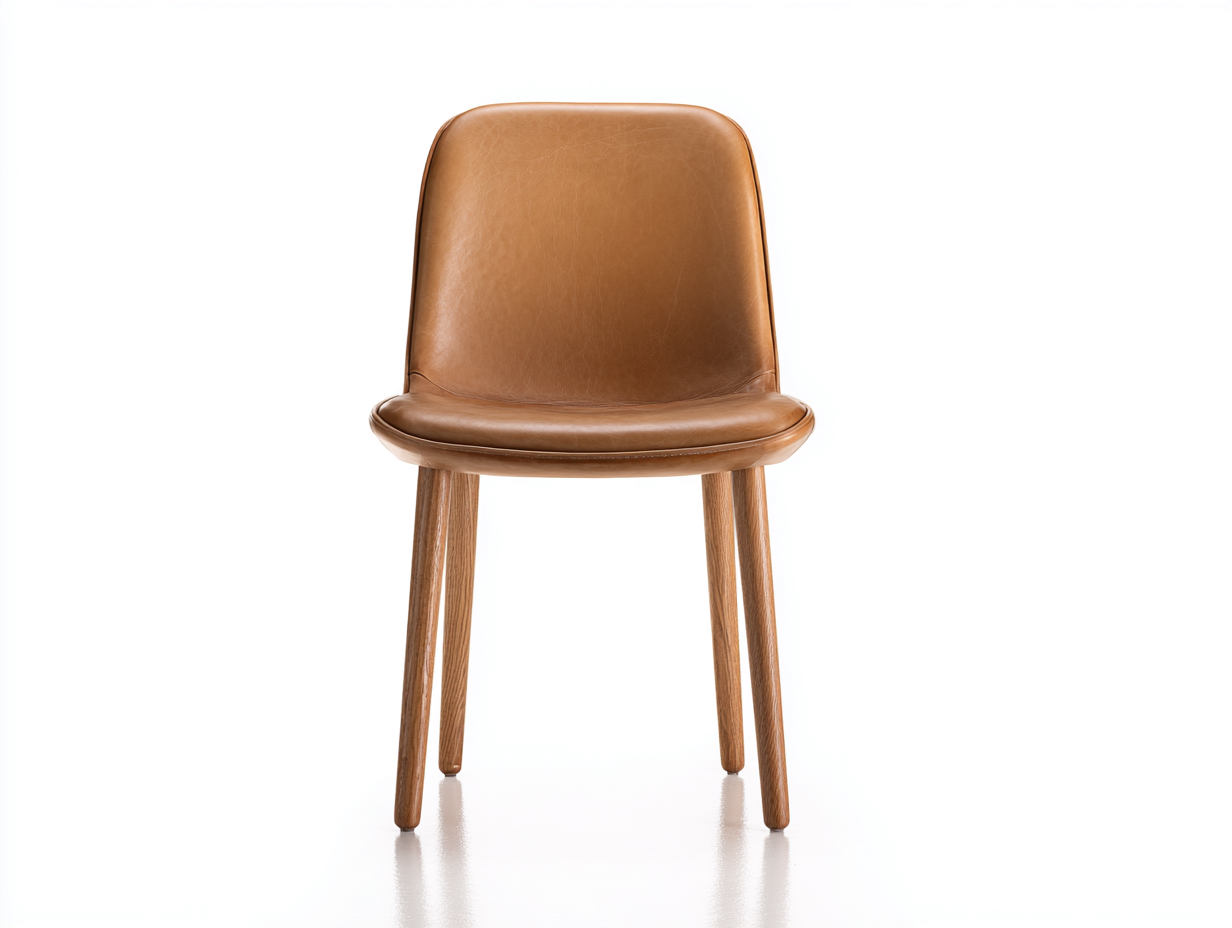 Sedia da pranzo imbottita in similpelle 45x50x85 cm - marrone - stile moderno-Cottagobay