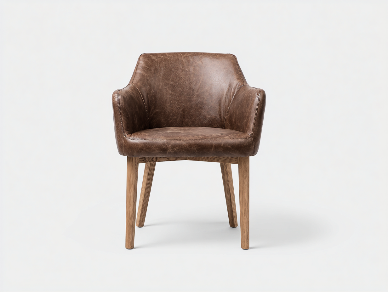 Sedia da pranzo imbottita in pelle sintetica 55x55x82 cm - marrone - design moderno per sala da pranzo-Cottagobay