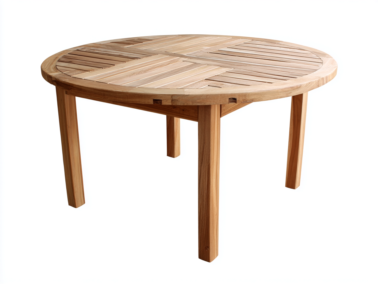 Tavolo da giardino in legno 140x140x75 cm - marrone - design naturale-Cottagobay