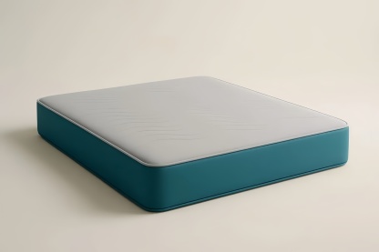 Matelas en tissu gris et bleu 200x160 cm