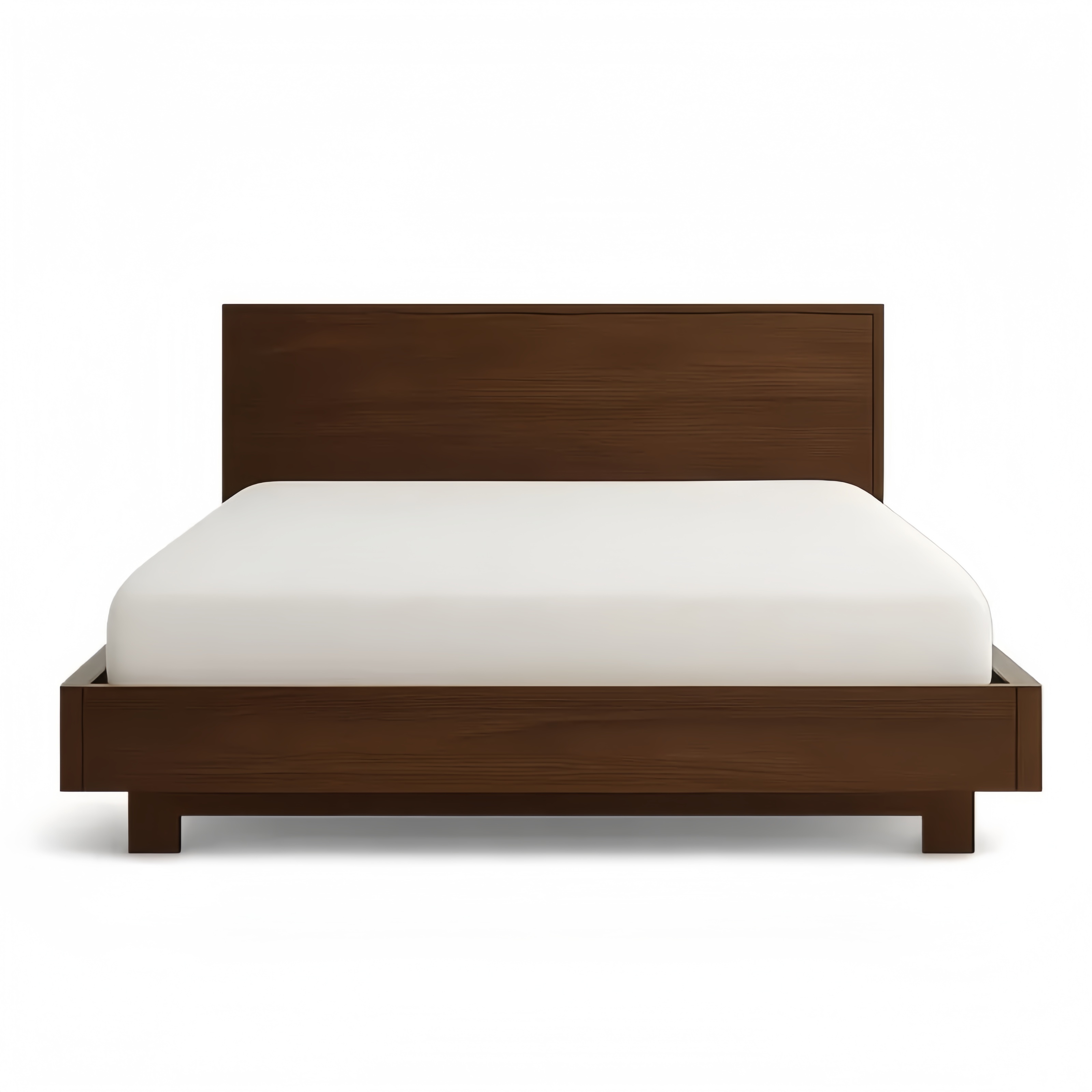 Lit double en bois 140x200 cm Marron