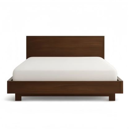 Lit double en bois 140x200 cm Marron