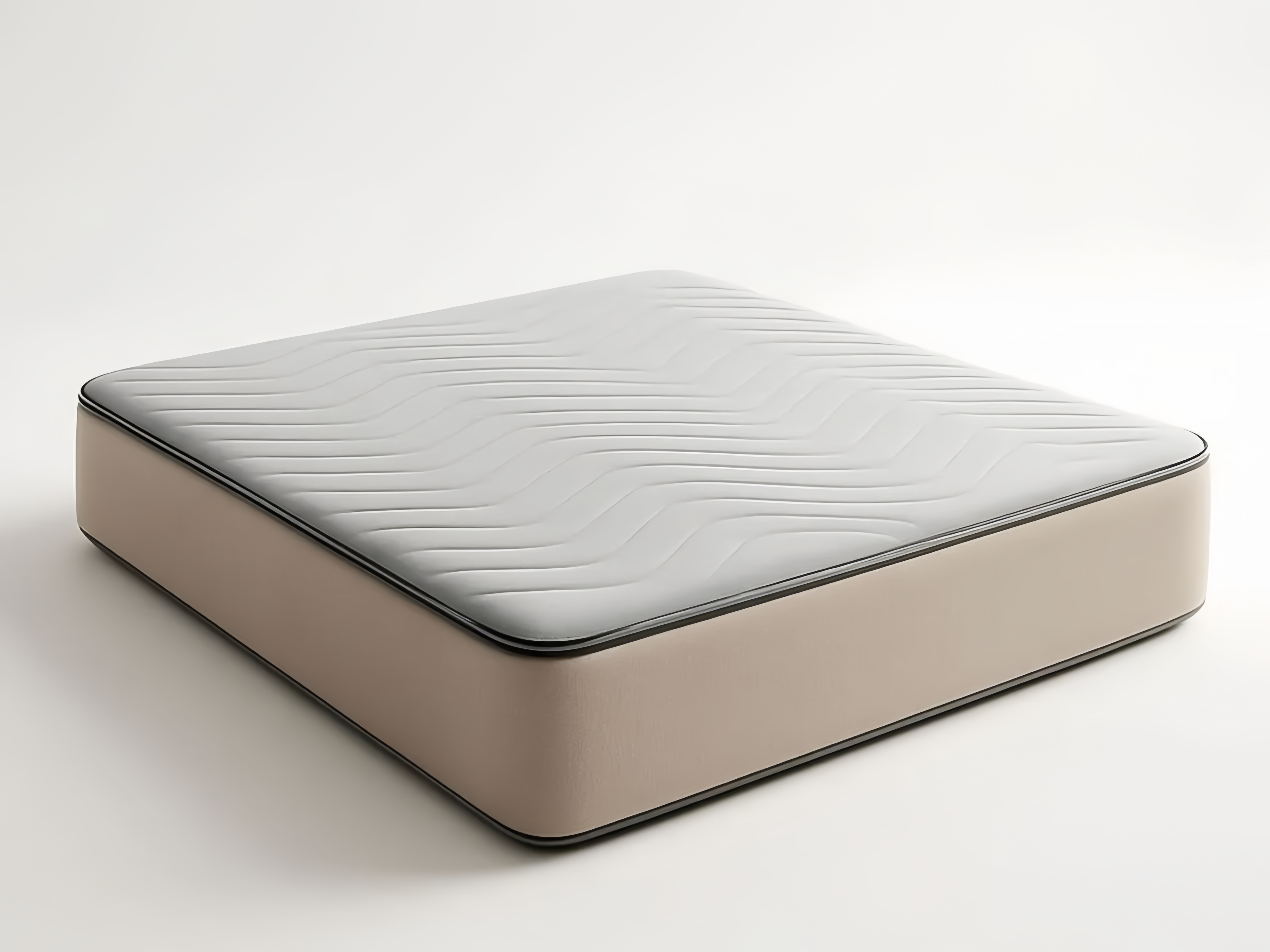 Matelas Carré Gris Beige Polyester Polyuréthane 180cm x 180cm