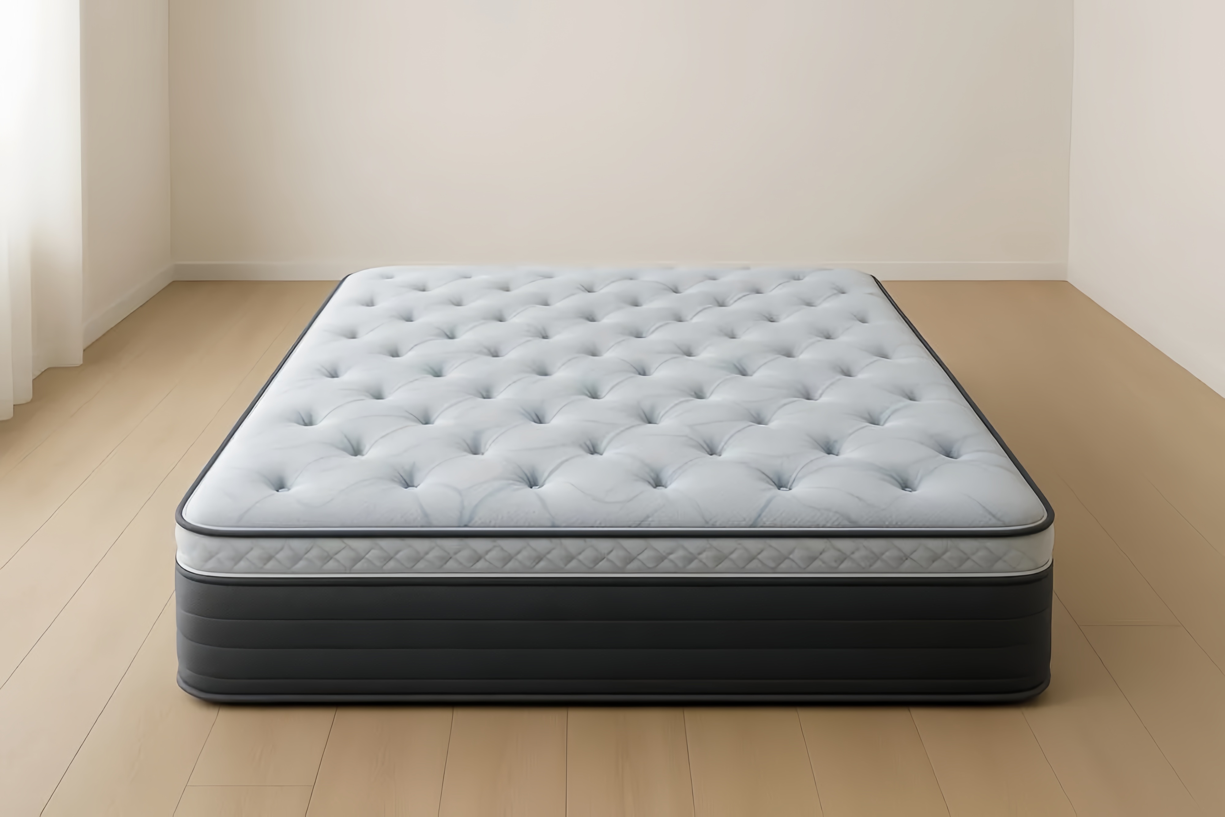 Matelas mousse polyuréthane blanc/gris 140x200×25 cm