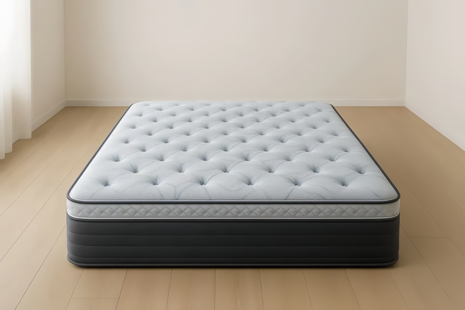 Matelas mousse polyuréthane blanc/gris 140x200×25 cm