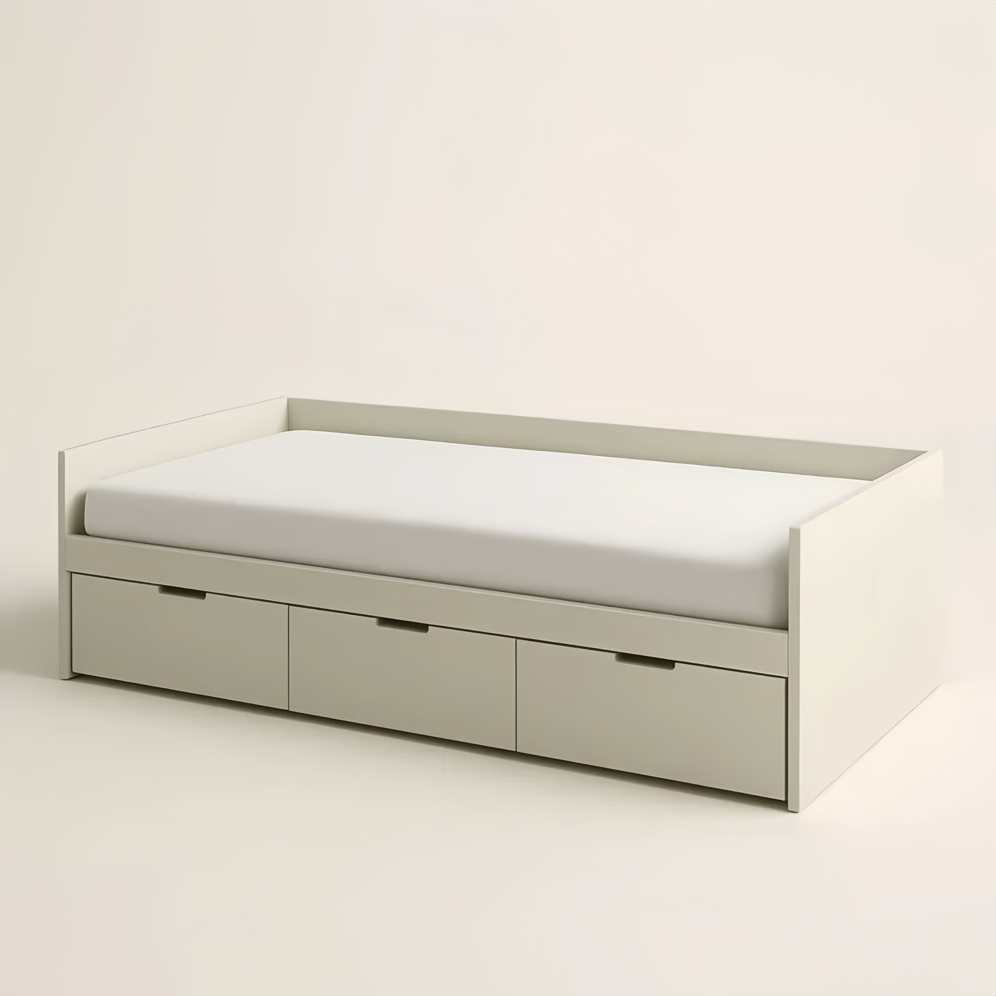 Lit gigogne avec tiroirs en bois MDF Blanc 200x90 cm