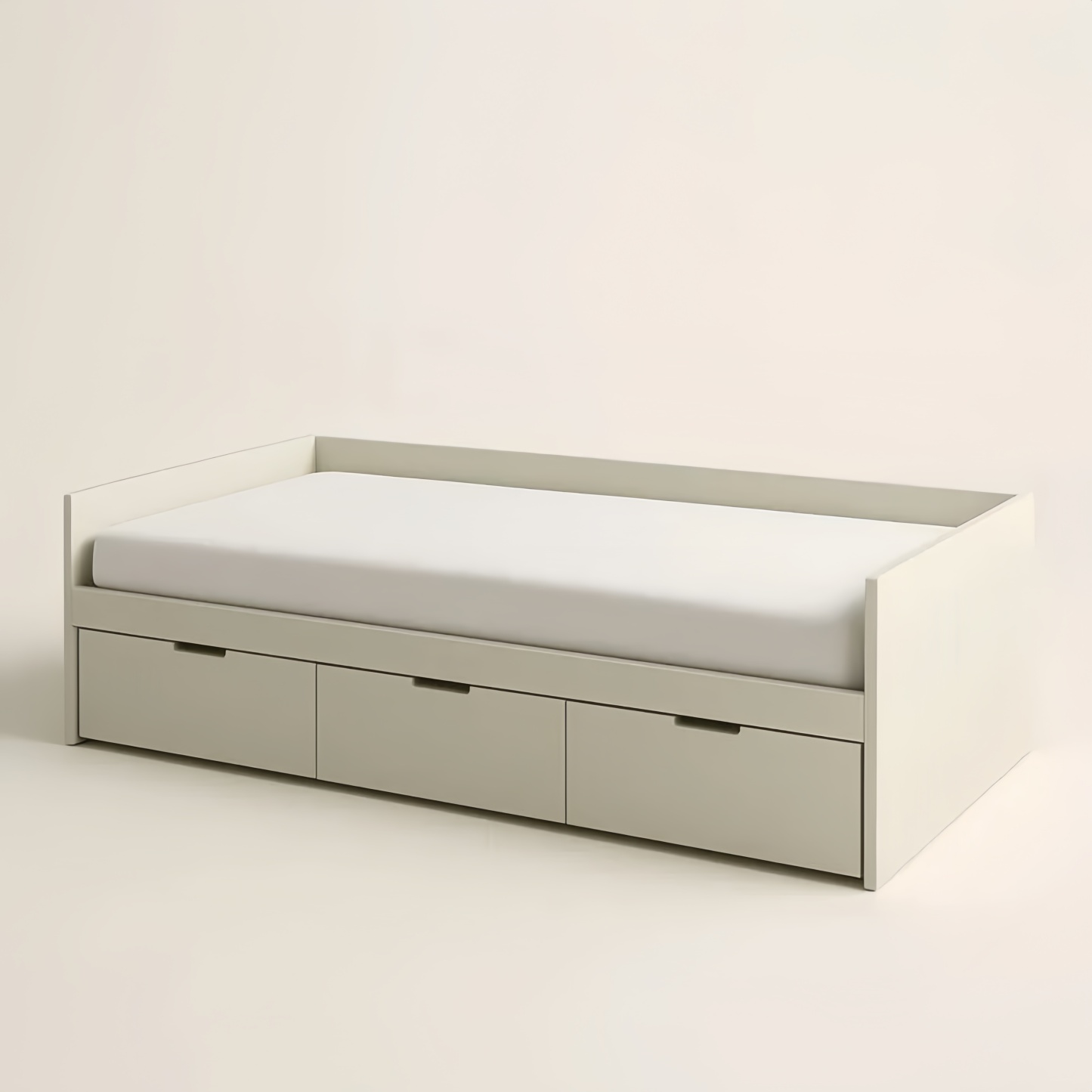 Lit gigogne avec tiroirs en bois MDF Blanc 200x90 cm