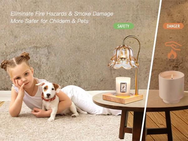 Flower Candle Warmer Lamp, with 2 Bulbs, Height Adjustable with Timer, Unique Glass Lily of the Valley Lamp for Home & Bedroom Decor, Ideal Gift for Birthday/Mother's Day, Valentine's Day gift
