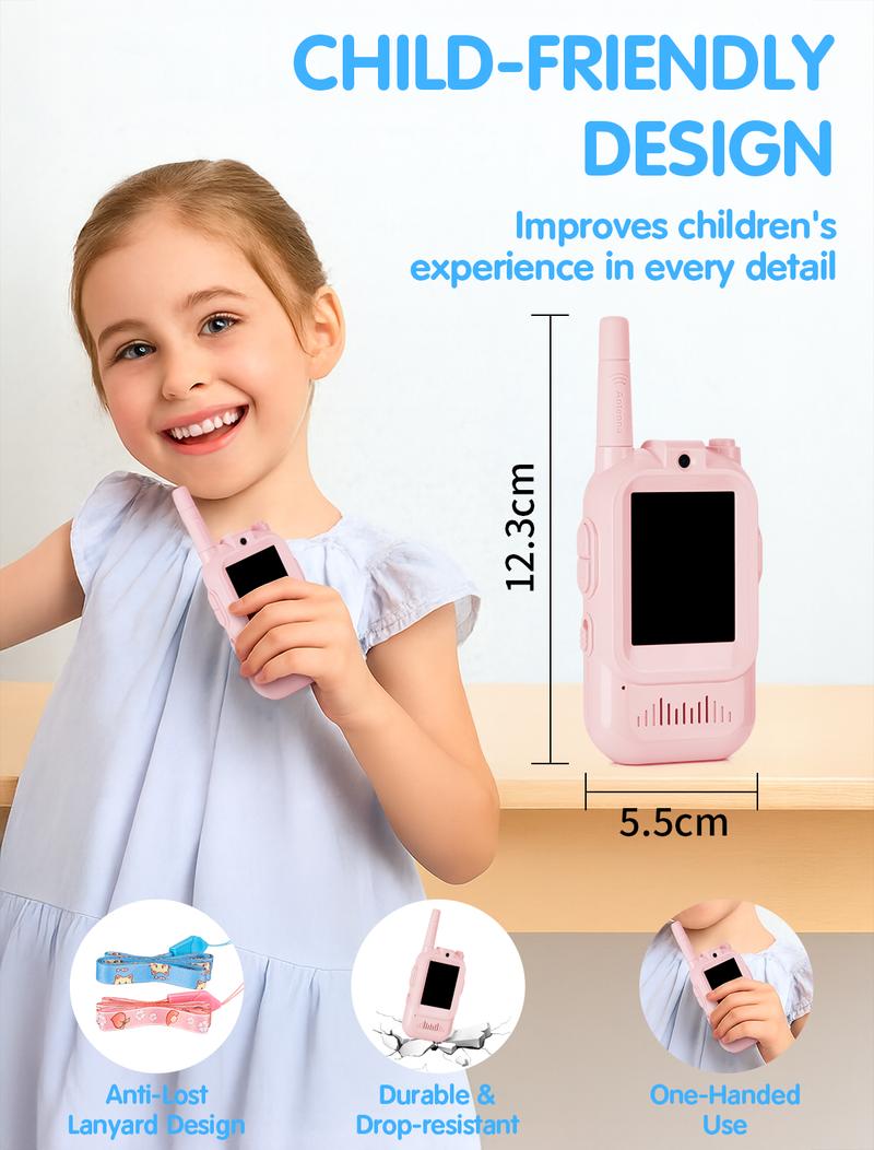 【Fabeto】2025 Kids' Valentine's Day Gift New Video Walkie-Talkie Toy Set (2-Piece Set) Features built-in camera for long-distance communication Suitable for ages 3-12 Perfect for indoor/outdoor use Top choice for holiday entertainment and New Year gifts