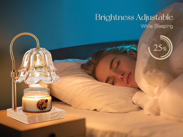 Flower Candle Warmer Lamp, with 2 Bulbs, Height Adjustable with Timer, Unique Glass Lily of the Valley Lamp for Home & Bedroom Decor, Ideal Gift for Birthday/Mother's Day, Valentine's Day gift