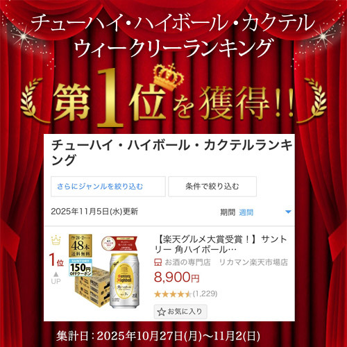 サントリー 角ハイボール缶 350ml缶 48本 (24本×2ケース) 送料無料 48缶 SUNTORY 角瓶 チューハイ ケース 詰め合わせ サワー AIB