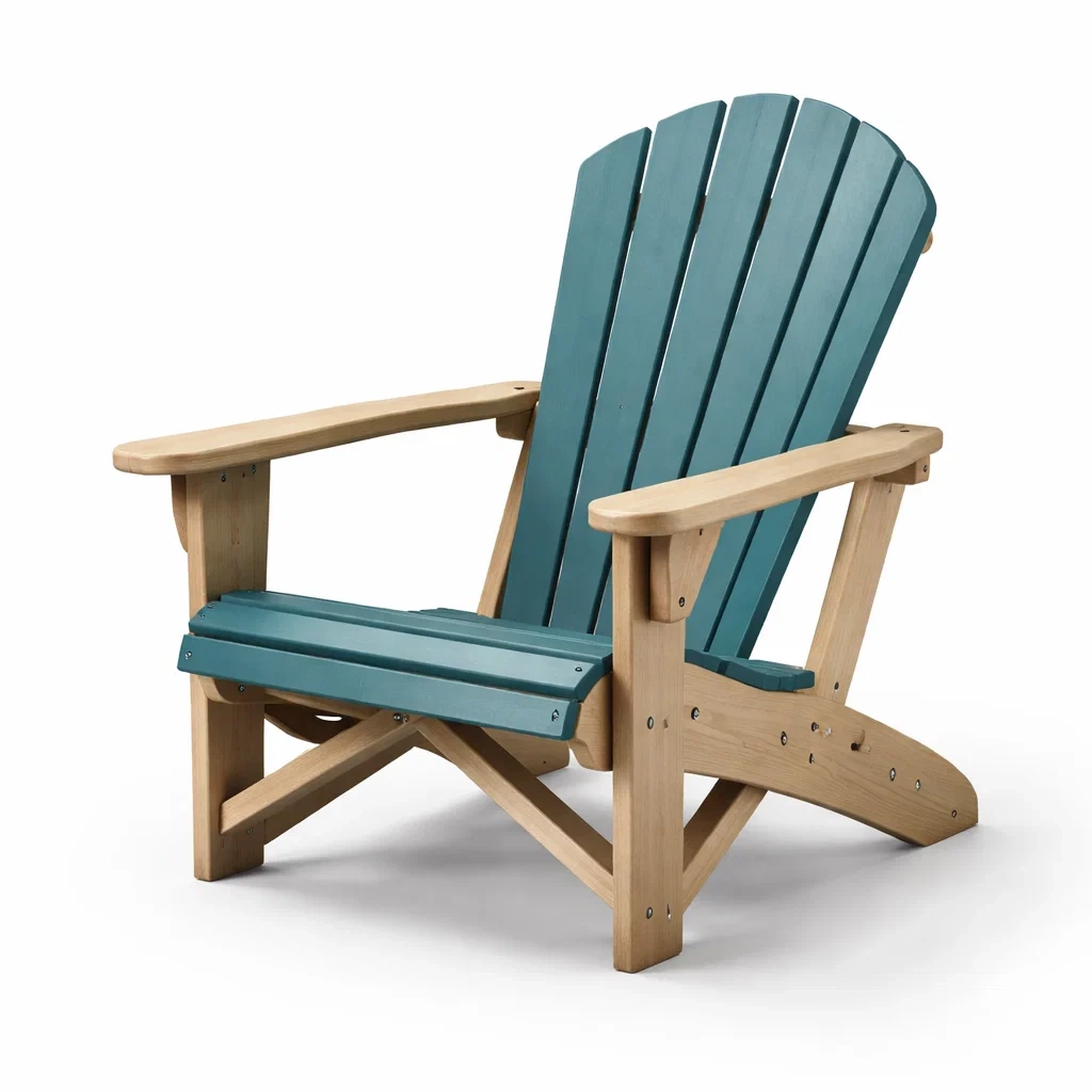 Sedia Adirondack in legno acero blu-PLUSHSOFAHOME