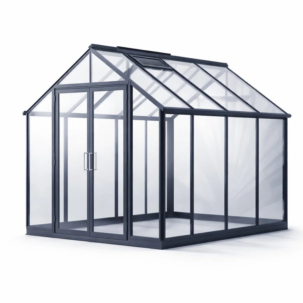 Serra in alluminio e vetro temperato 250x190x195 cm-PLUSHSOFAHOME