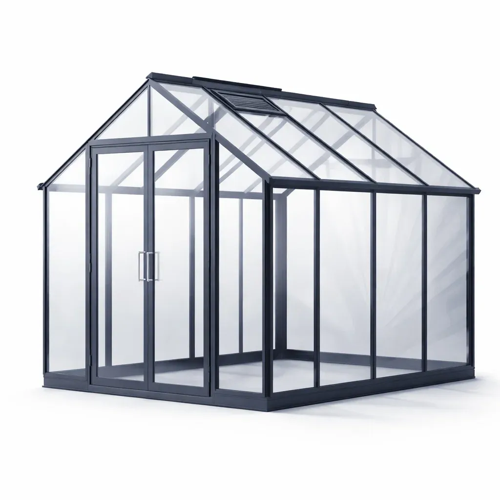 Serra in alluminio e vetro temperato 250x190x195 cm-PLUSHSOFAHOME