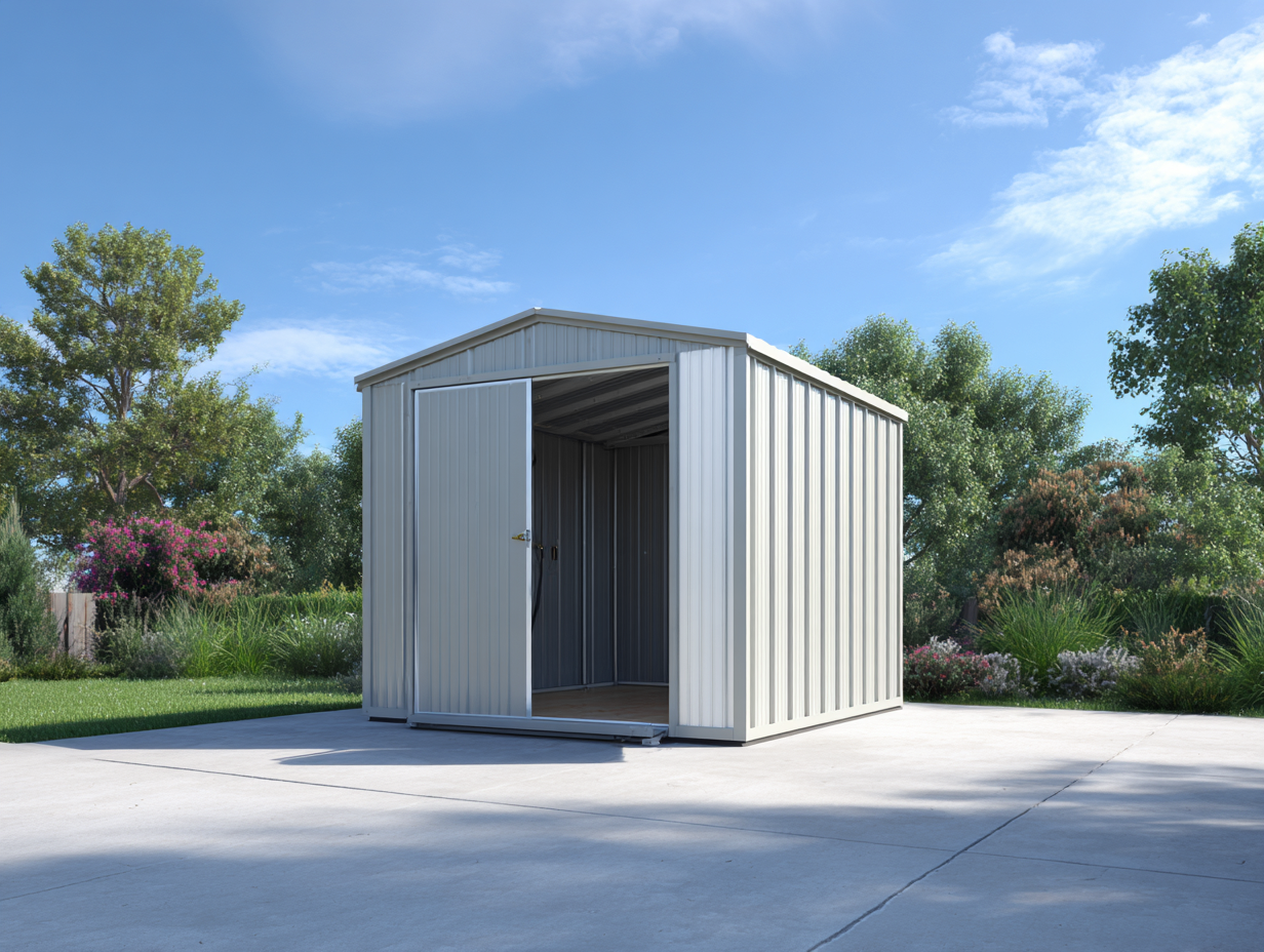 Abri de jardin - Métal - 280x220x210 cm - Gris clair - Style pratique contemporain-Cottagomart