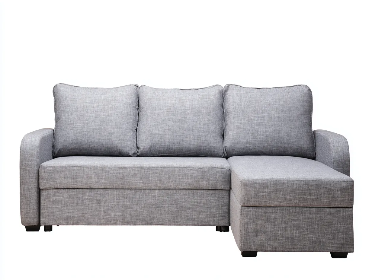 Canapé d'angle-tissu-260x165x78 cm-Gris clair-Style moderne-Cottaio