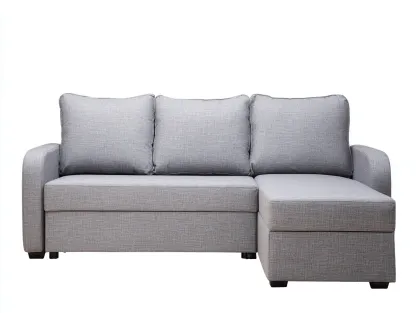 Canapé d'angle-tissu-260x165x78 cm-Gris clair-Style moderne-Cottaio