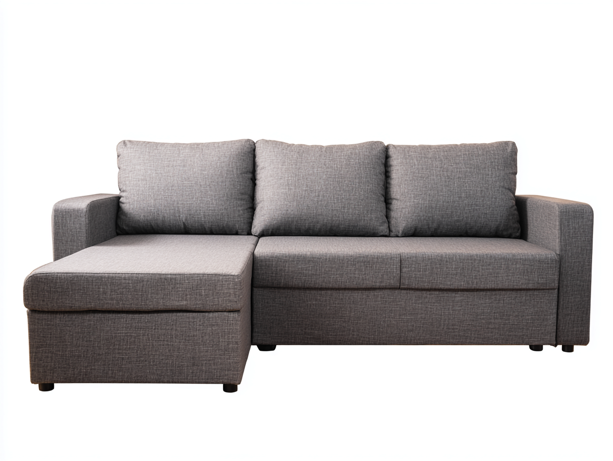 Canapé d'angle-tissu-255x160x80 cm-Gris moyen-Style moderne-Cottaio