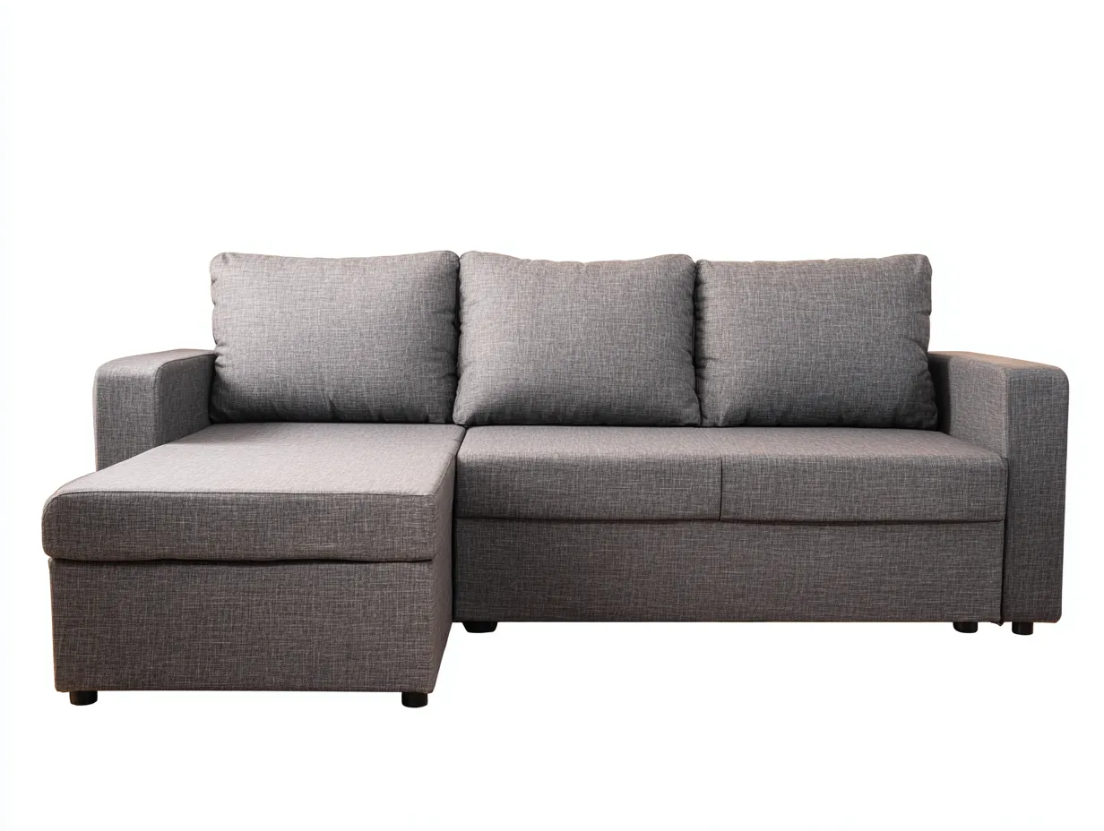 Canapé d'angle-tissu-255x160x80 cm-Gris moyen-Style moderne-Cottaio