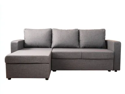Canapé d'angle-tissu-255x160x80 cm-Gris moyen-Style moderne-Cottaio