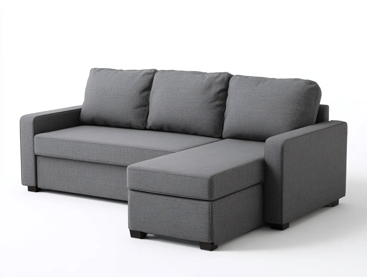 Canapé d'angle-tissu-270x170x82 cm-Gris foncé-Style contemporain-Cottaio