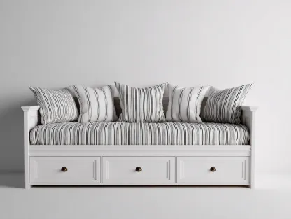 Canapé lit - bois-textile - 215x101x84 cm - blanc-noir - style contemporain-Cottaio