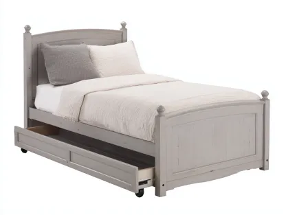 Lit simple-bois massif-190x90x100 cm-Gris clair-Style classique-Cottaio