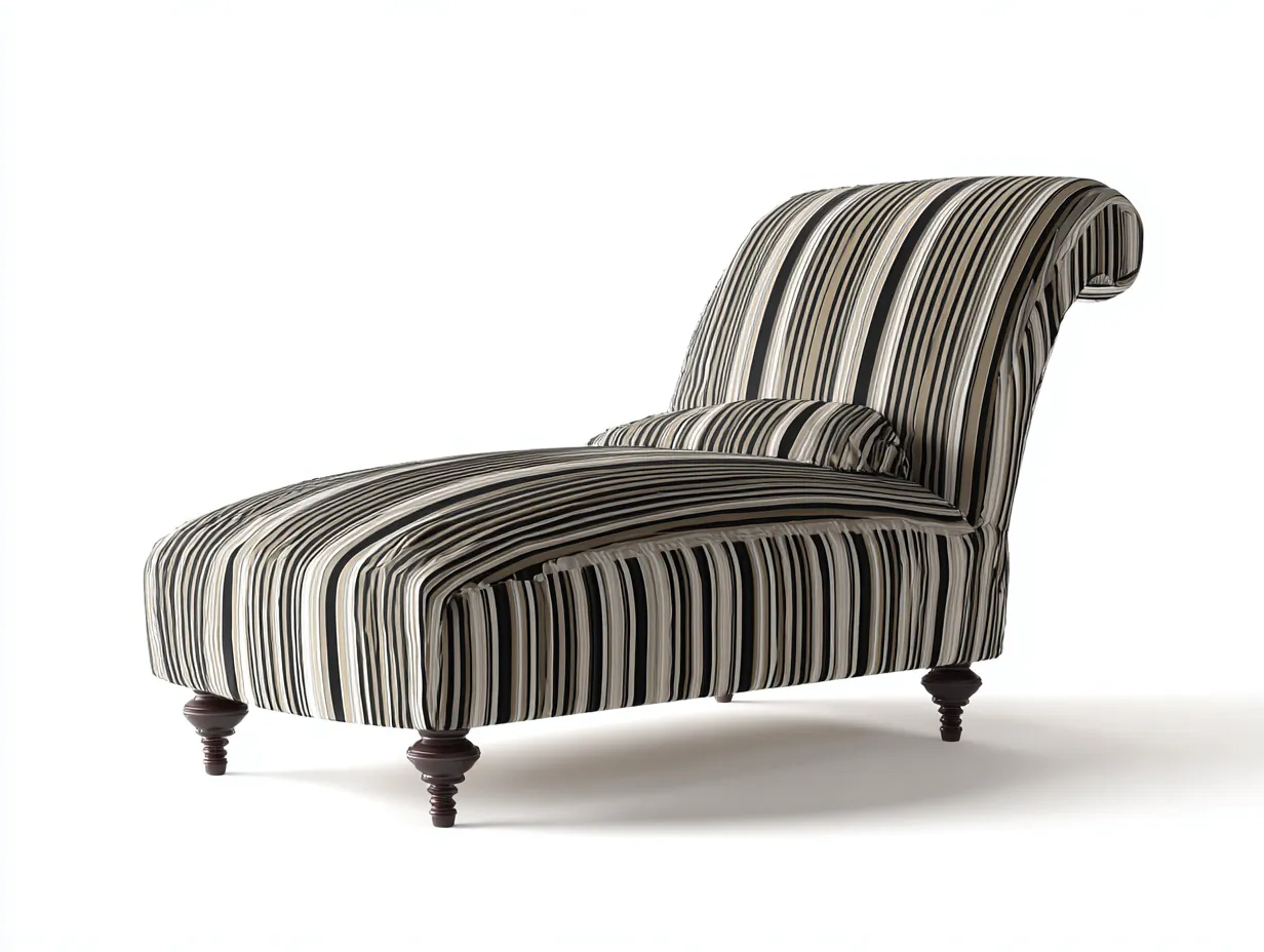 Chaiselongues-Stoff-Holz-173x77x88 cm-Schwarz-Beige-Klassischer Stil-Cottanest