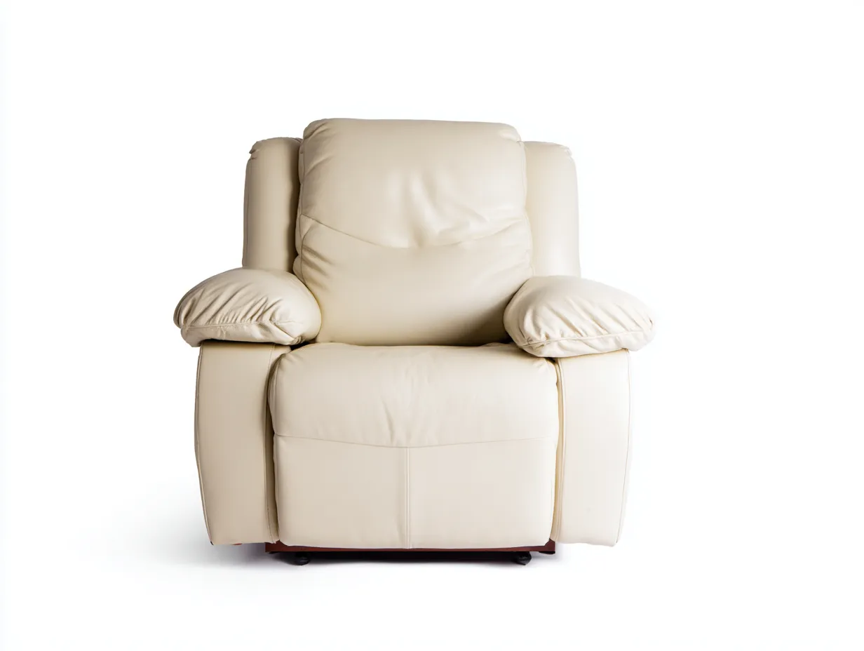 Liegesessel-Leder-95x96x108 cm-Creme-Klassischer Komfort-Cottanest