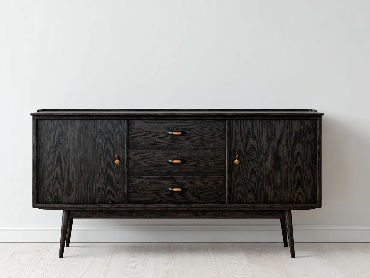 Dielenschränke - Holz - 162x45x78 cm - Schwarz - Modernes Design-Cottanest