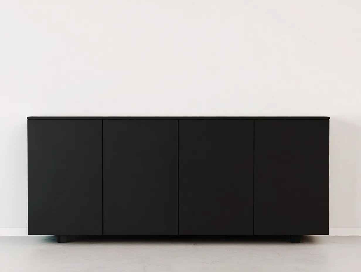 Dielenschränke - Holz - 186x47x73 cm - Schwarz - Modernes Design-Cottanest