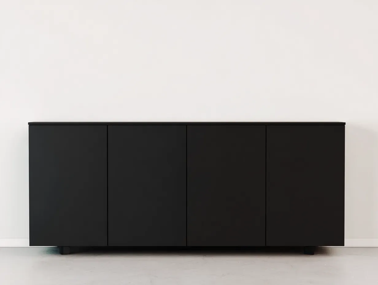 Dielenschränke - Holz - 186x47x73 cm - Schwarz - Modernes Design-Cottanest