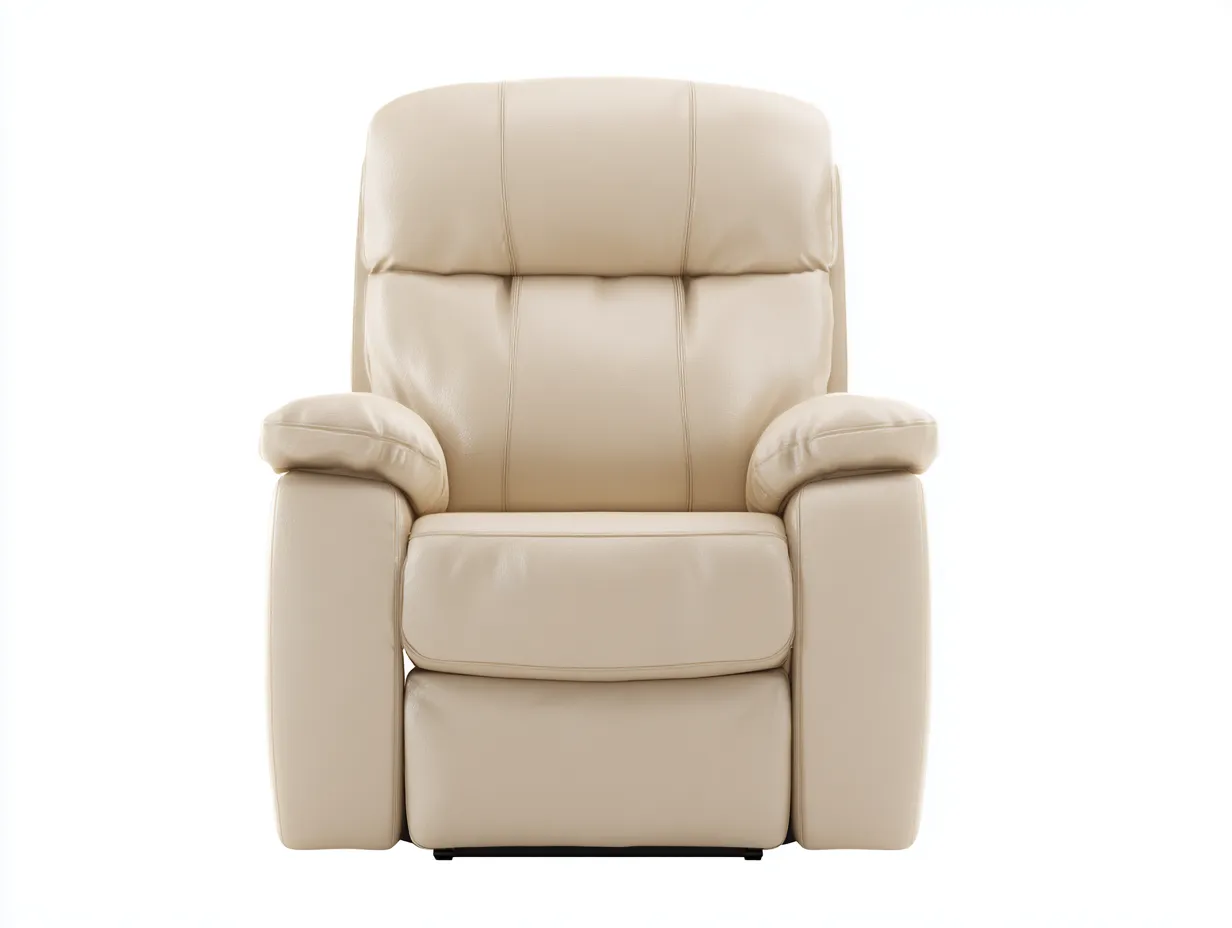 Liegesessel-Leder-Metall-97x95x109 cm-Creme-Komfortabler Stil-Cottanest