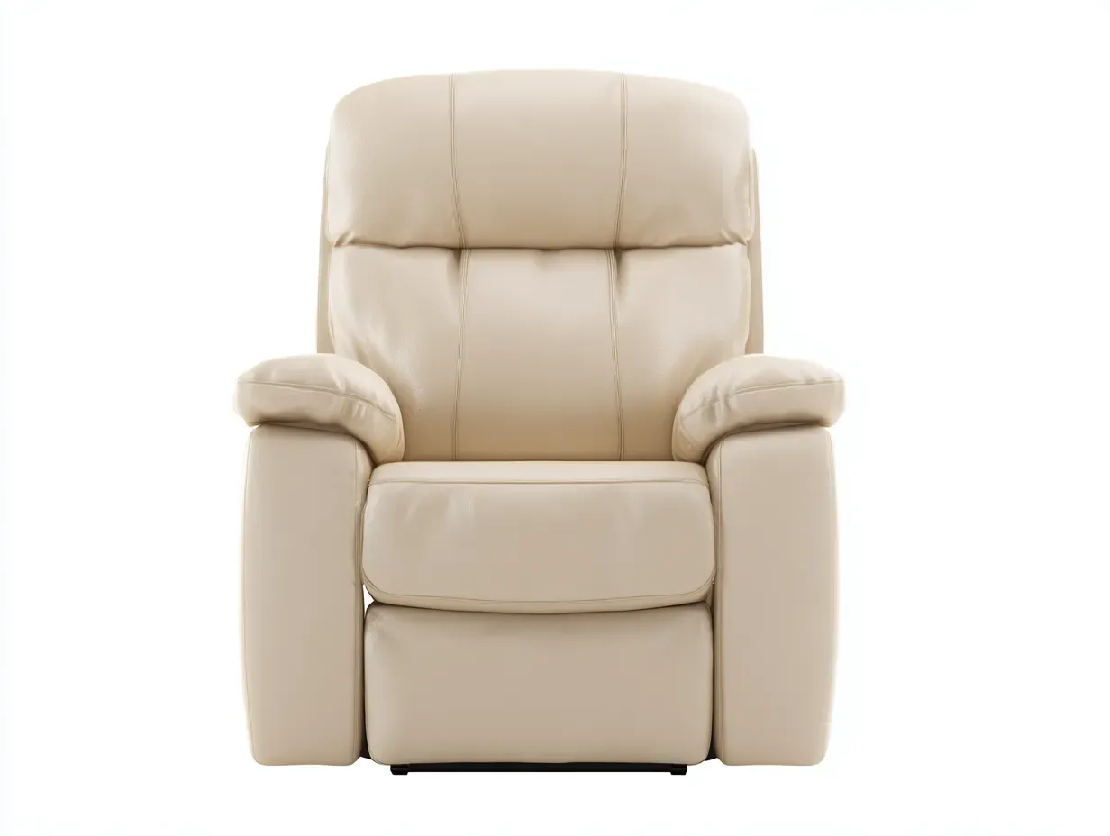 Liegesessel-Leder-Metall-97x95x109 cm-Creme-Komfortabler Stil-Cottanest