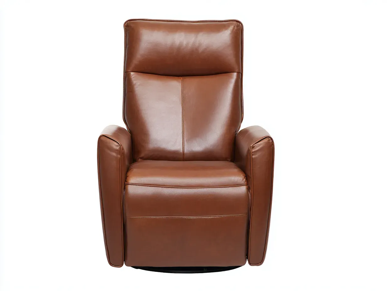 Liegesessel-Leder-Metall-98x96x112 cm-Braun-Eleganter Stil-Cottanest