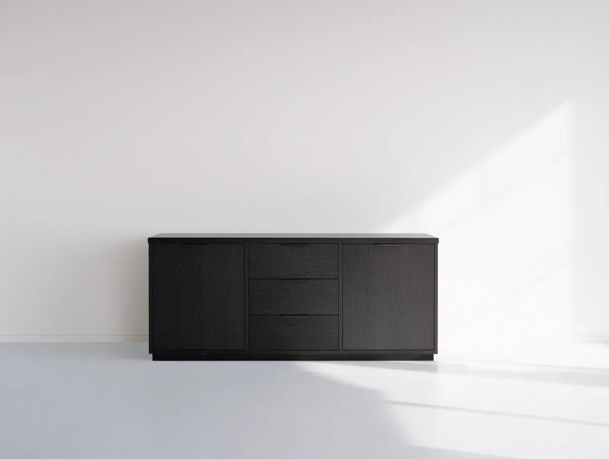 Dielenschränke - Holz - 170x46x68 cm - Schwarz - Modernes Design-Cottanest