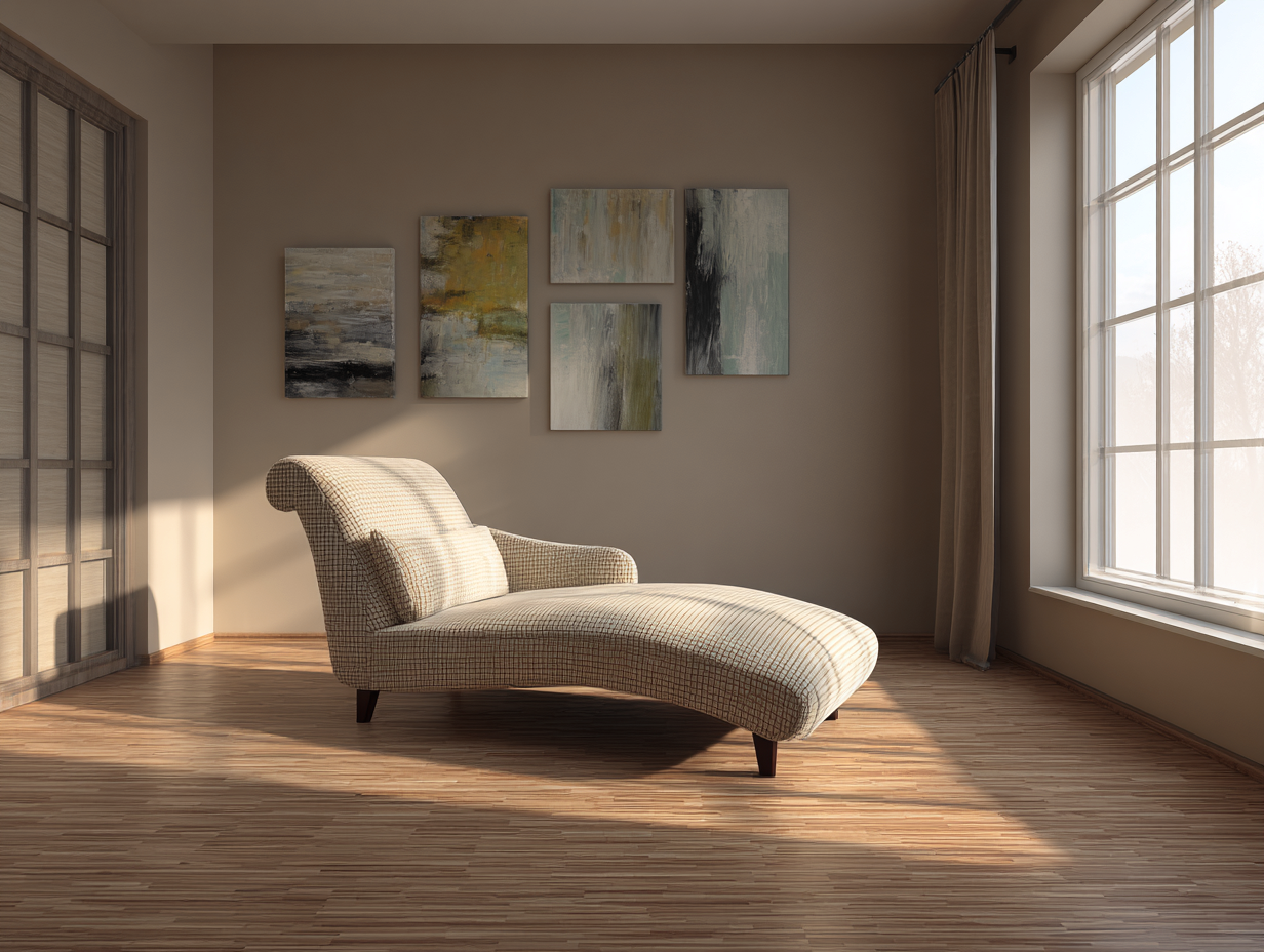 Chaise longue - tissu - 168x78x76 cm - beige - style contemporain-Roomupden