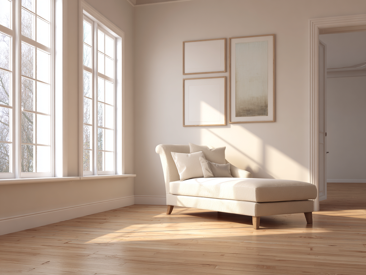 Chaise longue - tissu - bois - 170x80x82 cm - beige - style contemporain-Roomupden