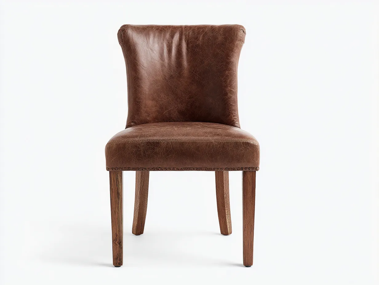 Esszimmerstühle-Leder-Holz-56x50x86 cm-Braun-modernes Design-Bambooupshop