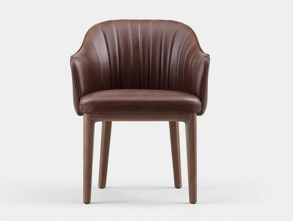 Esszimmerstühle-Leder-Holz-63x57x86 cm-Braun-modernes Design-Bambooupshop