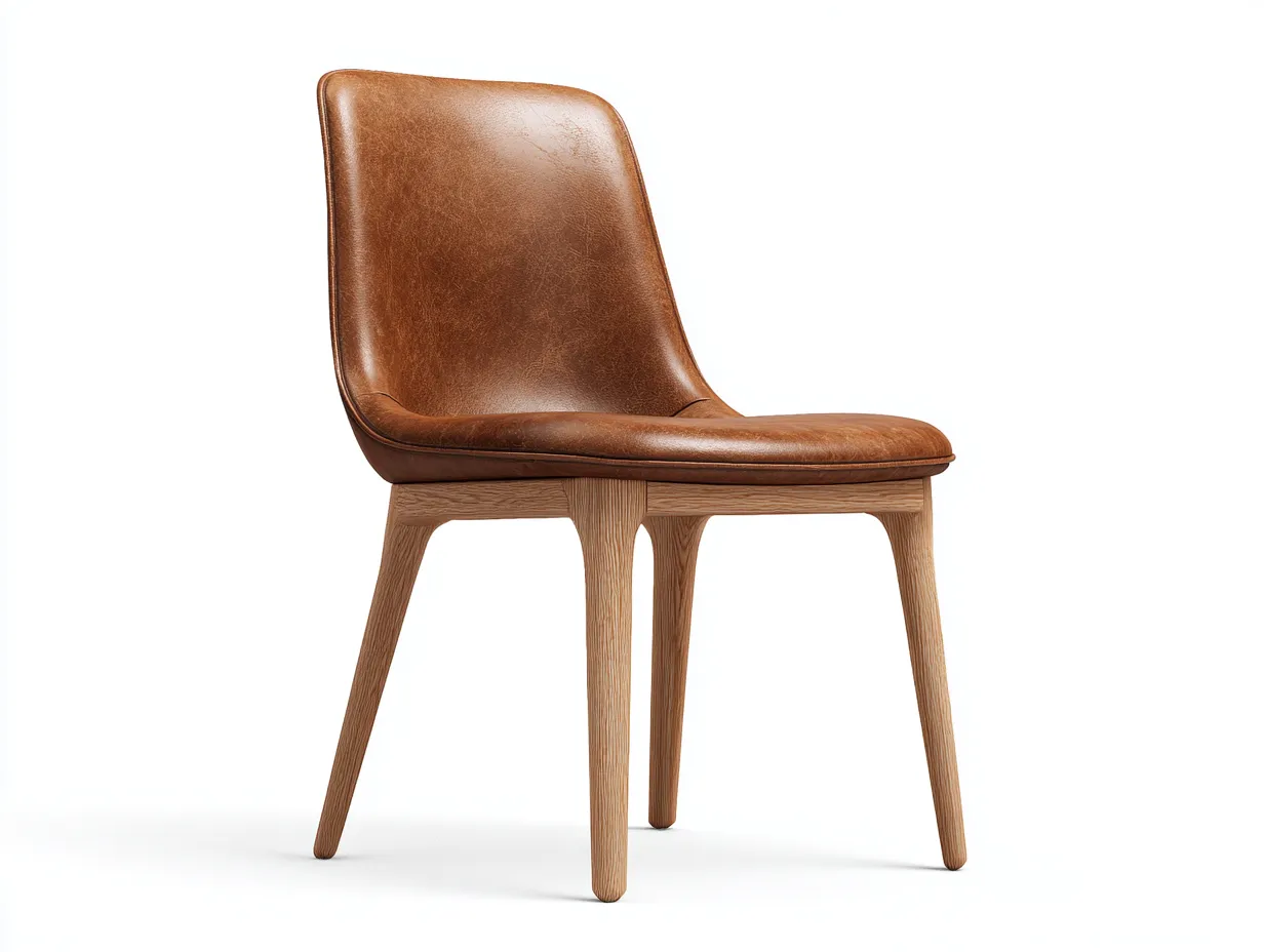 Esszimmerstühle-Leder-Holz-59x53x82 cm-Braun-modernes Design-Bambooupshop