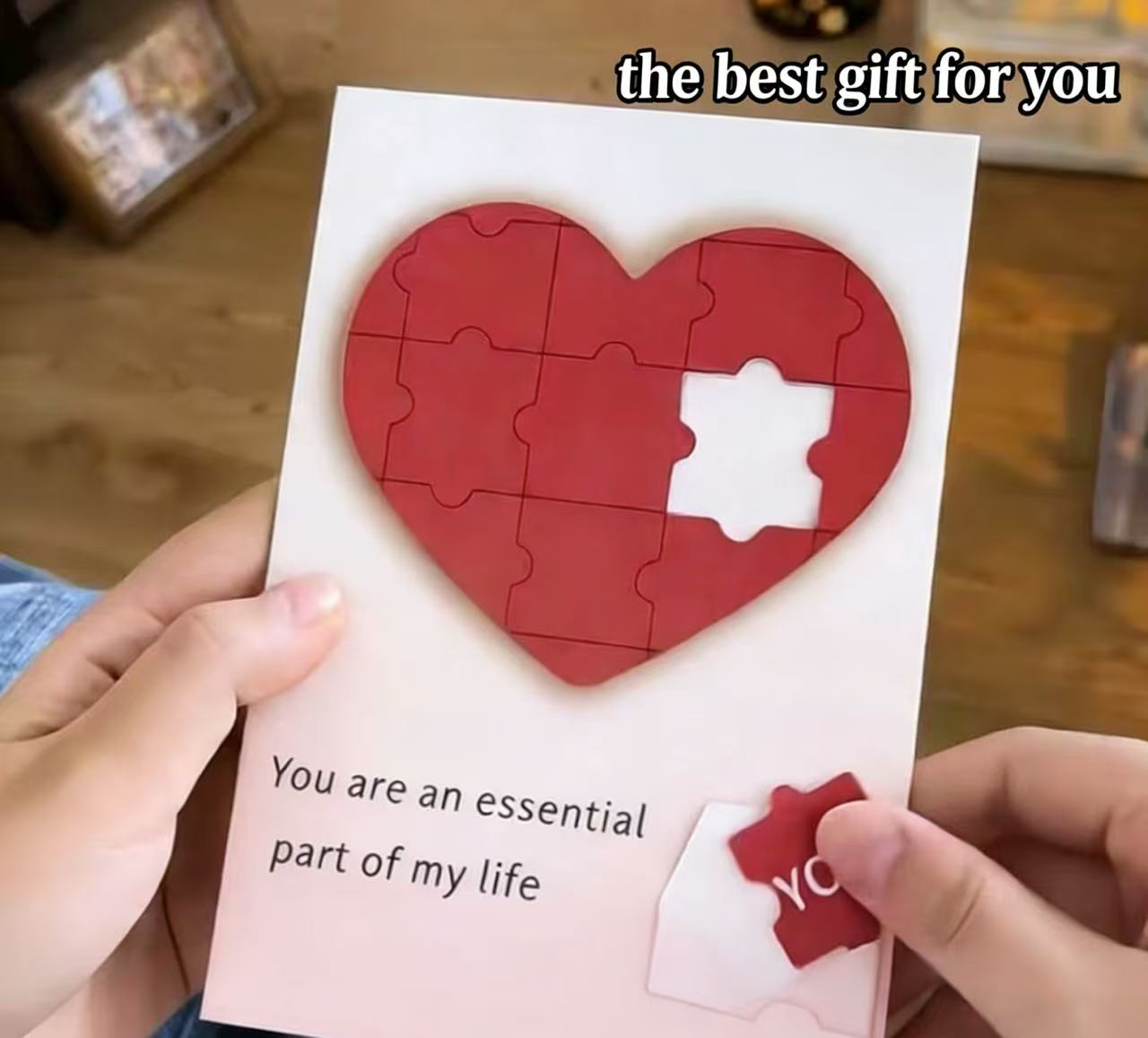 Love Puzzle Voice Recorder Greeting Card with Light - Creative Confession Surprise Valentine's Day Gift for Boyfriend