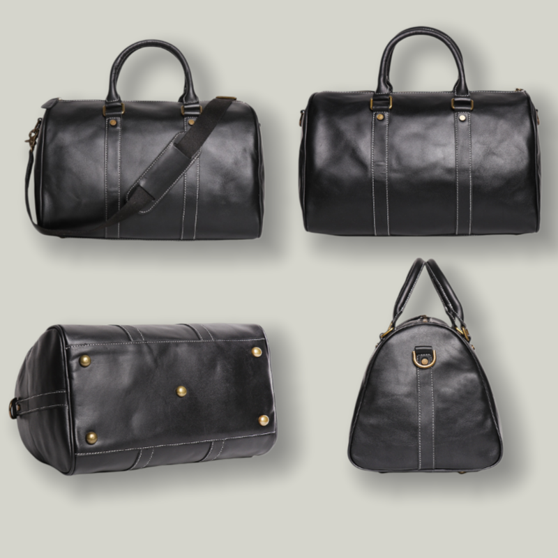 14" Vintage Crazy Horse Leather Overnight Duffel