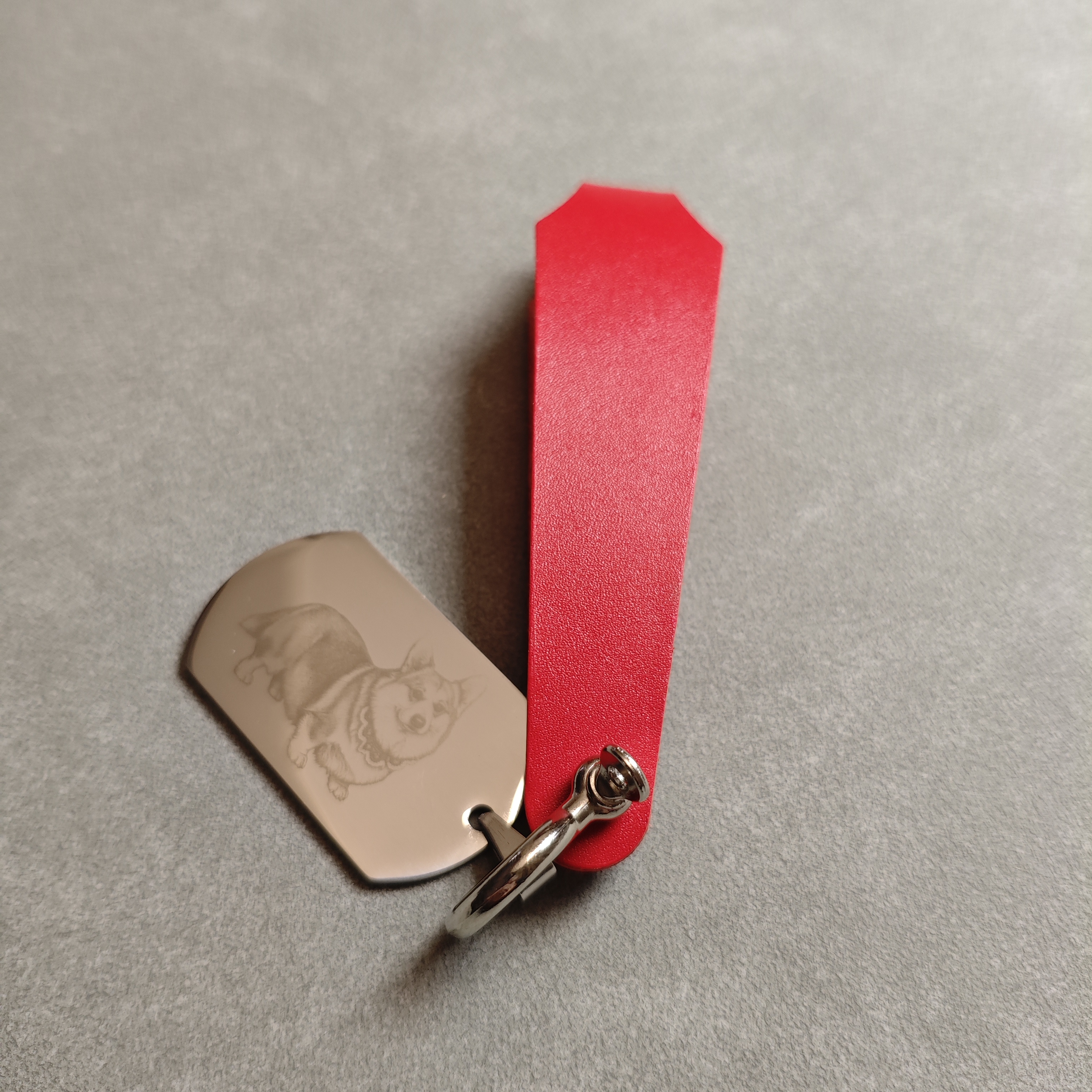 Custom Top-Grain Leather Keychain | Photo Engraved