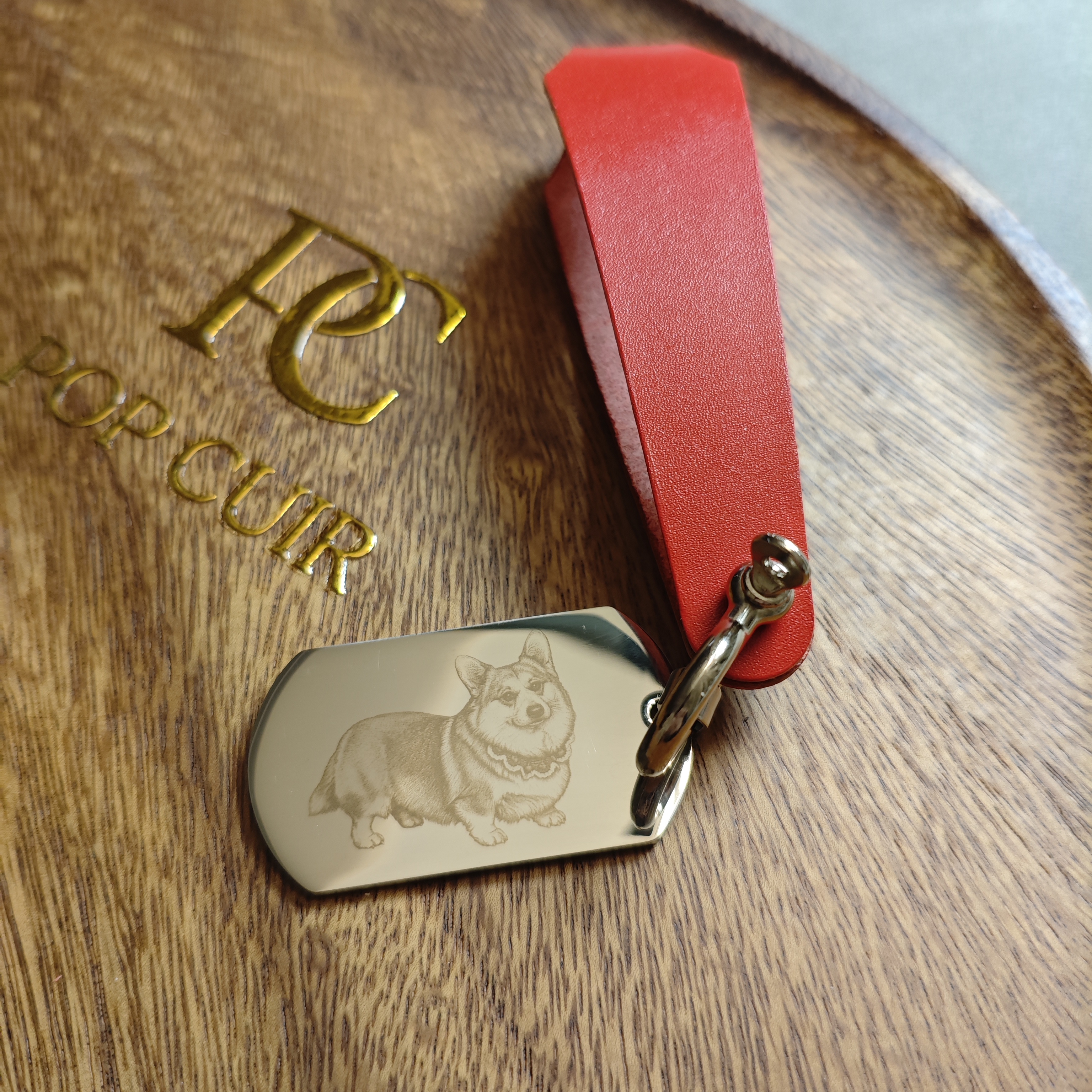 Custom Top-Grain Leather Keychain | Photo Engraved