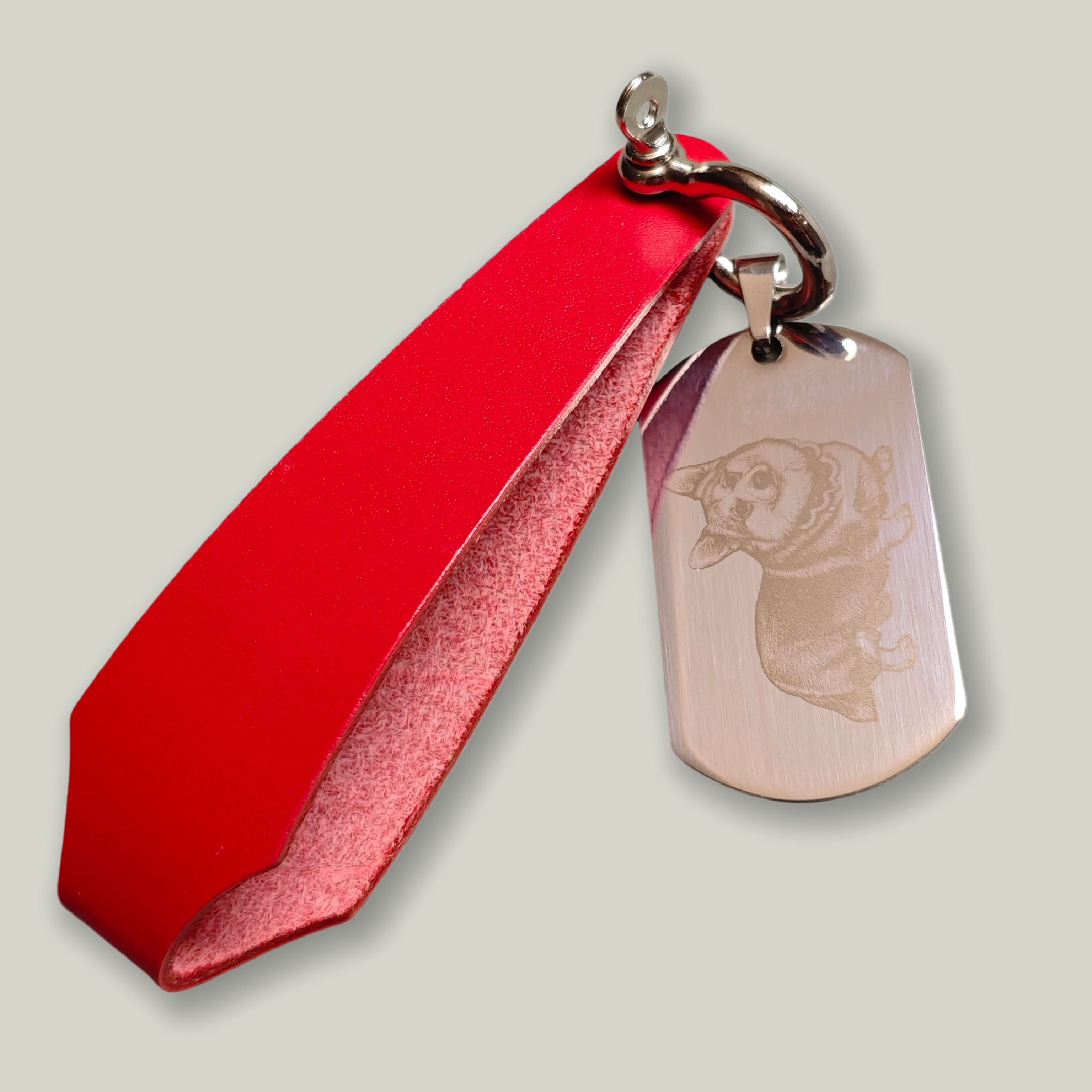 Custom Top-Grain Leather Keychain | Photo Engraved