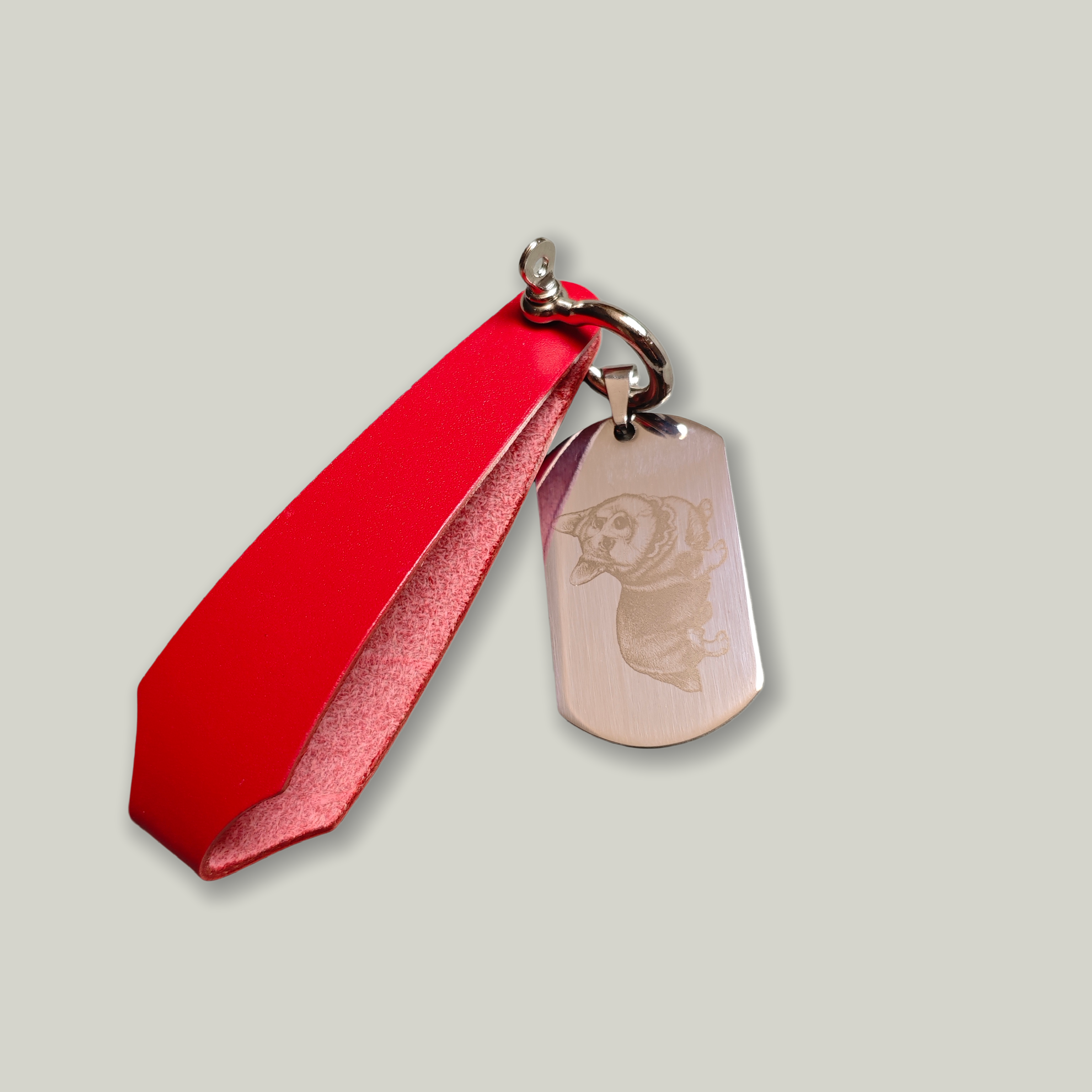 Custom Top-Grain Leather Keychain | Photo Engraved