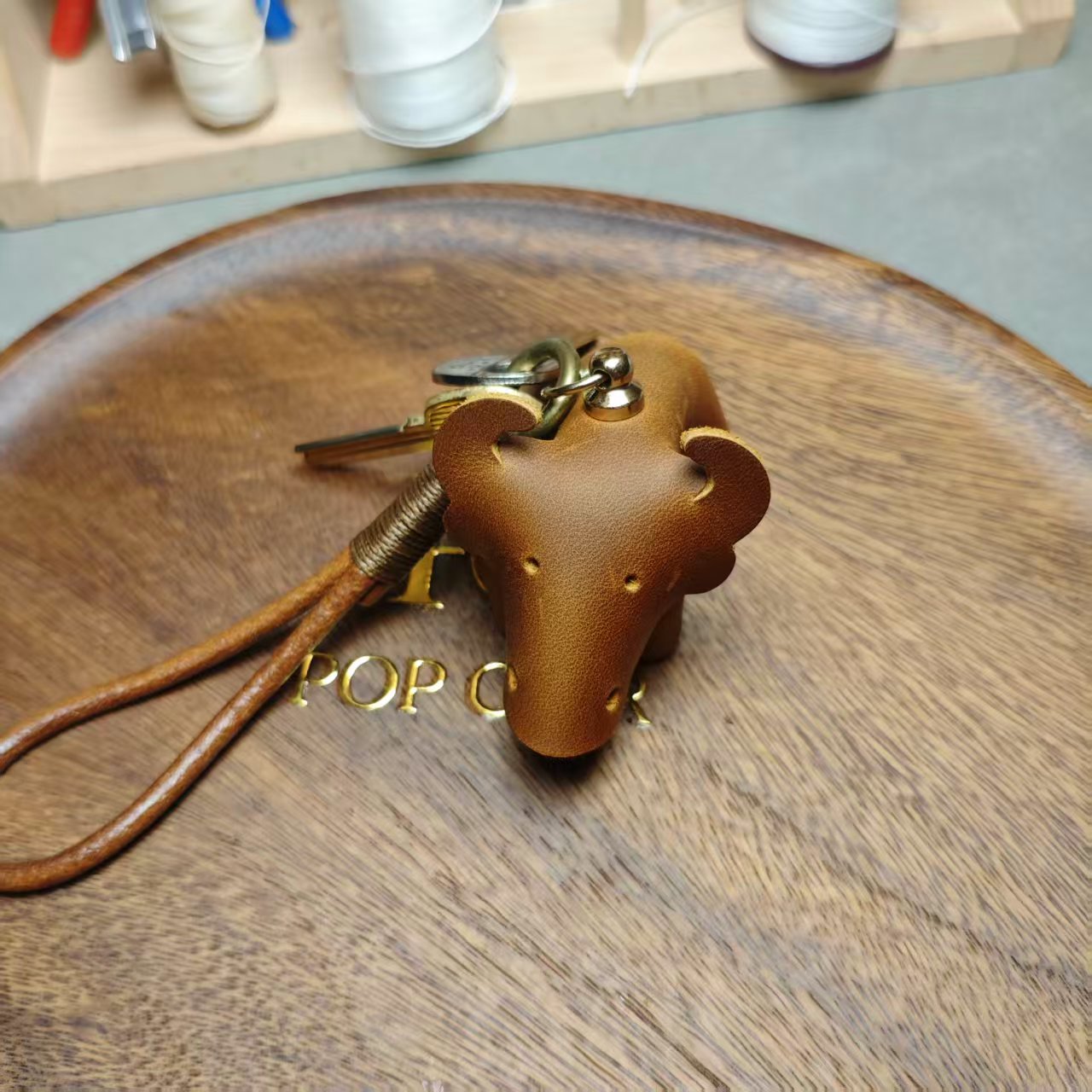 DIY Genuine Leather Cow Keychain Kit – Easy 3-Step Handmade 3D Animal Bag Charm Craft for Beginners