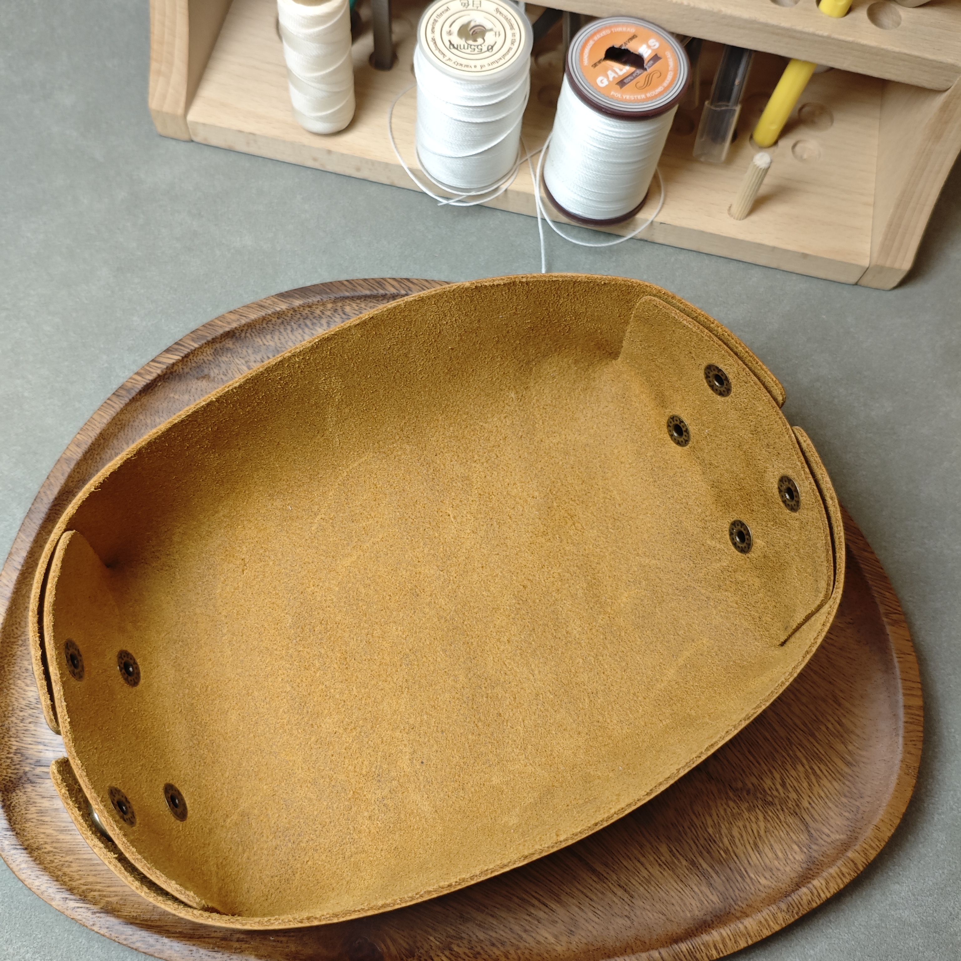  Handmade Crazy Horse Leather Tray | Rectangular